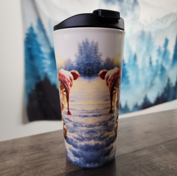 Cypress Holiday Winter Squirrel Ceramic 17.5 fl oz Travel Cup - Picture 5 of 15